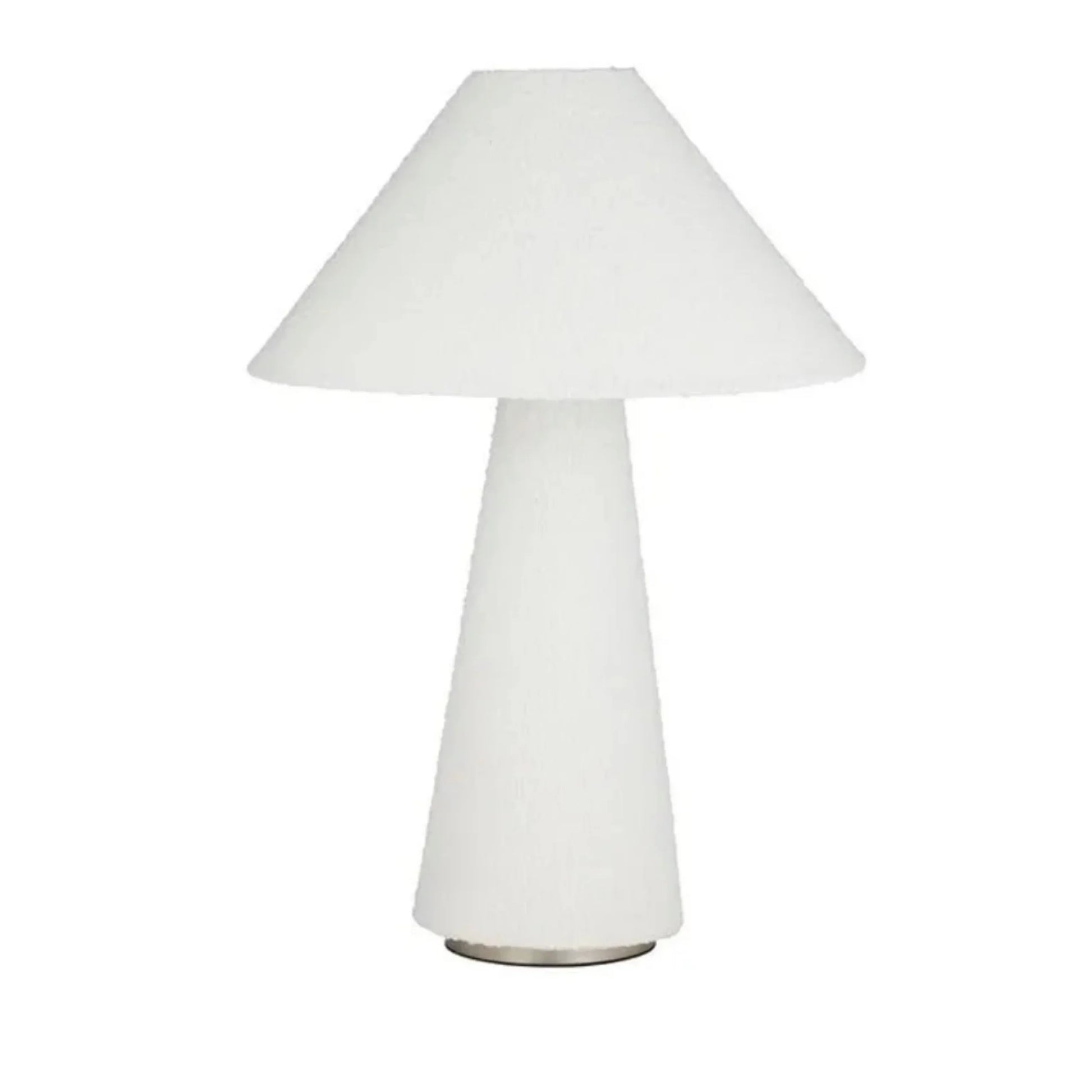 White table lamp with a plain white background
