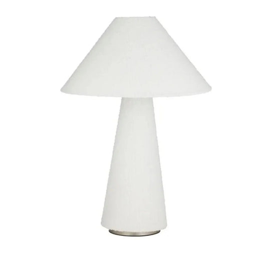 White table lamp with a plain white background